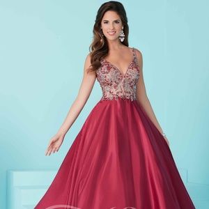 Tiffany Designs Sangria color Prom Dress Size 10